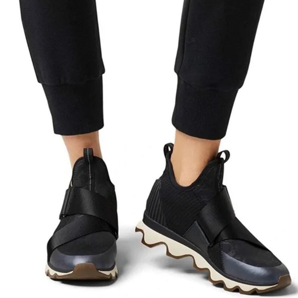 SOREL Kinetic Sneak Slip On Sneakers Shoes Strap Black NL3374